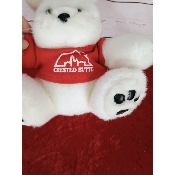 Crested Butte Mountain Resort Colorado Stuffed Plush Bunny Red T Shirt Logo - Picture 5 of 7